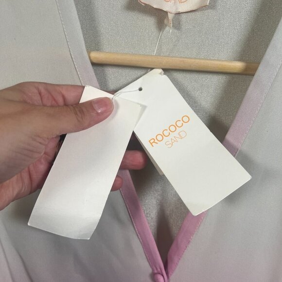 Rococo Sand Rainbow Hi Low Maxi Dress Size Small Ruffle Tiered Photo Shoot Party - Picture 5 of 15